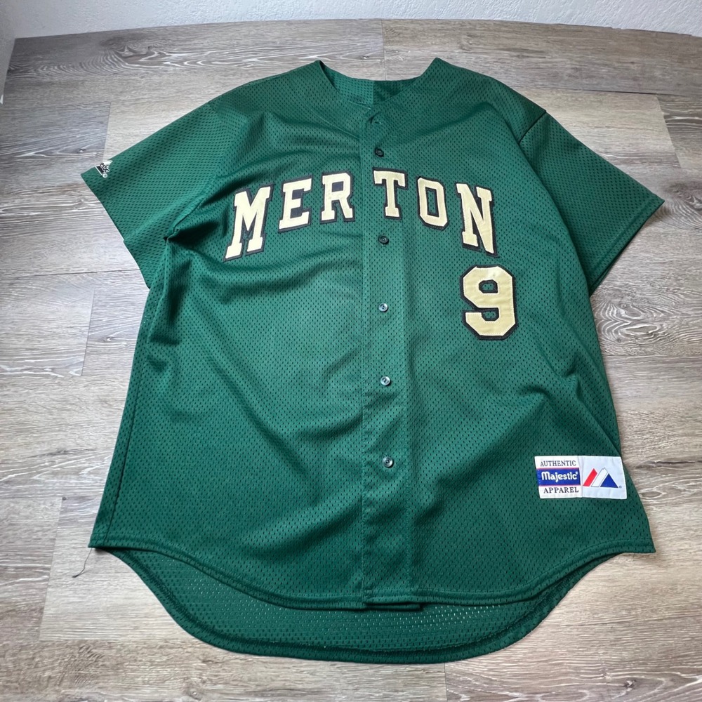 Vintage Merton Majestic Baseball Jersey Mens XL Green 9 Authentic Made in USA